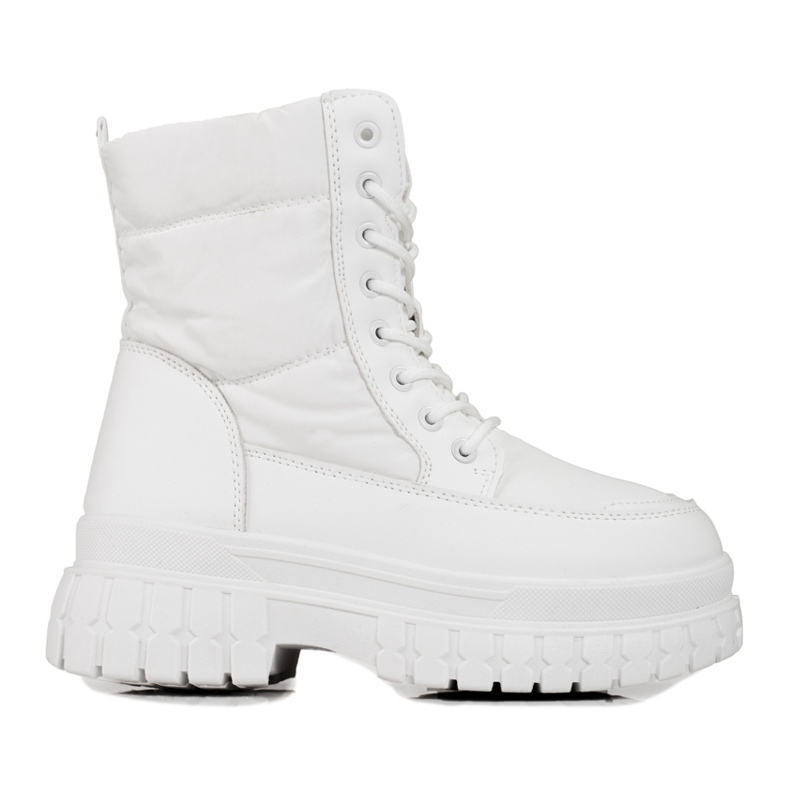 Bottes de neige blanches pour femmes avec laçage Shelovet Bottes de neige blanches pour femmes avec laçage Shelovet
