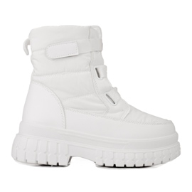 Bottes de neige pour femmes avec velcro Shelovet blanc