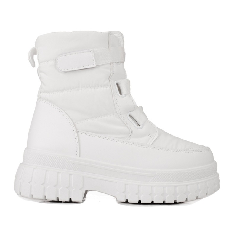 Bottes de neige pour femmes avec velcro Shelovet blanc blanche Bottes de neige pour femmes avec velcro Shelovet blanc blanche