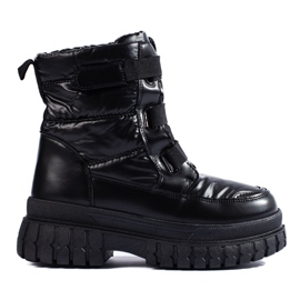 Bottes de neige pour femmes avec velcro Shelovet noir