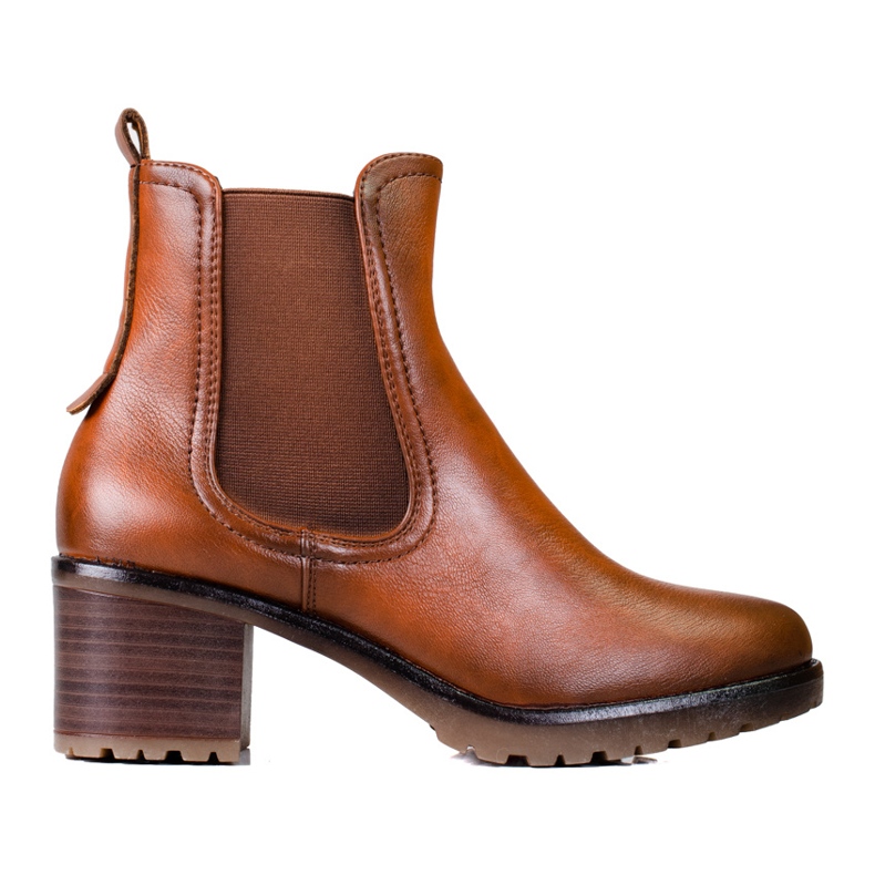 Bottes Chelsea Shelovet pour femmes marron sur le poteau brun