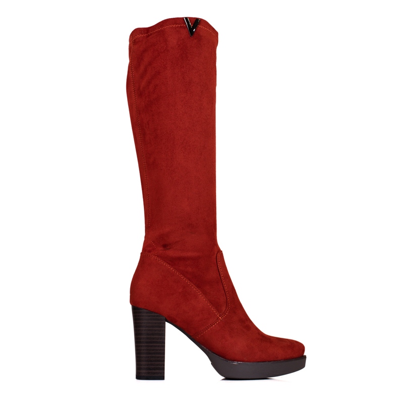M.Daszyński Bottes pour femmes Daszyński sur un poteau marron brun rouge