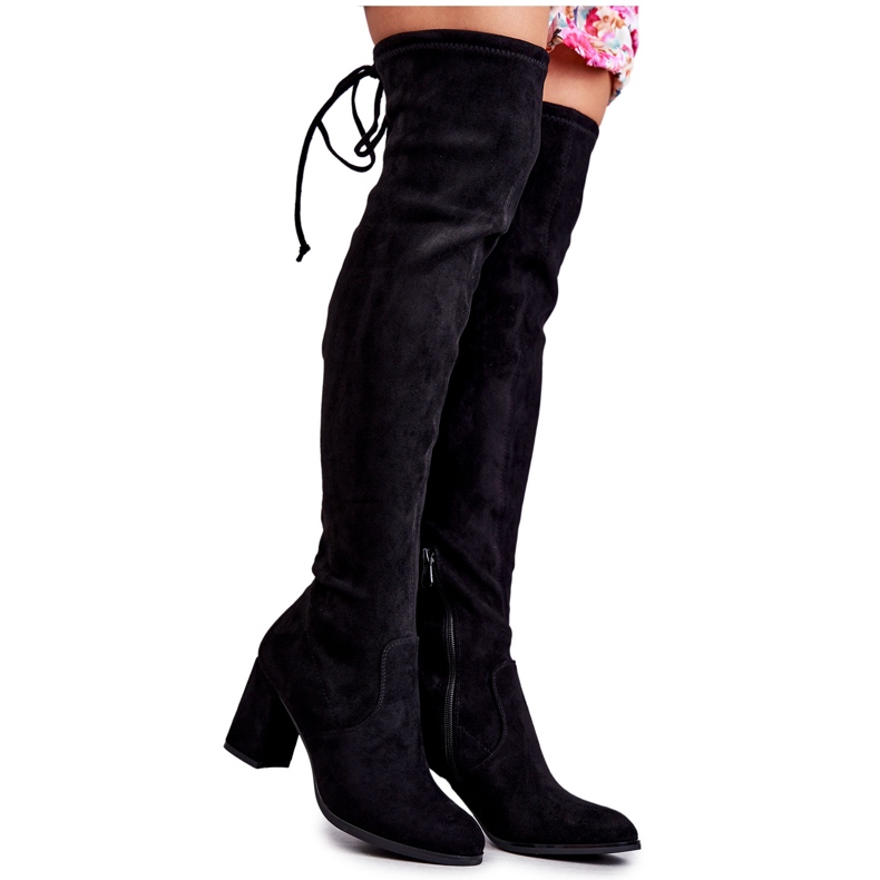 FE1 Cuissardes classiques en daim noir Clarissa le noir