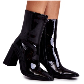 FS1 Bottes en Cuir Verni pour Femme Noir Margit