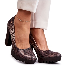 Escarpin Cuir On A Bar Maciejka 02629-02 Marron brun