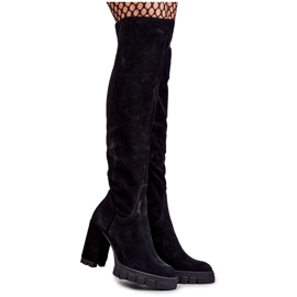 PA2 Cuissardes noires en daim à la mode Estrela le noir