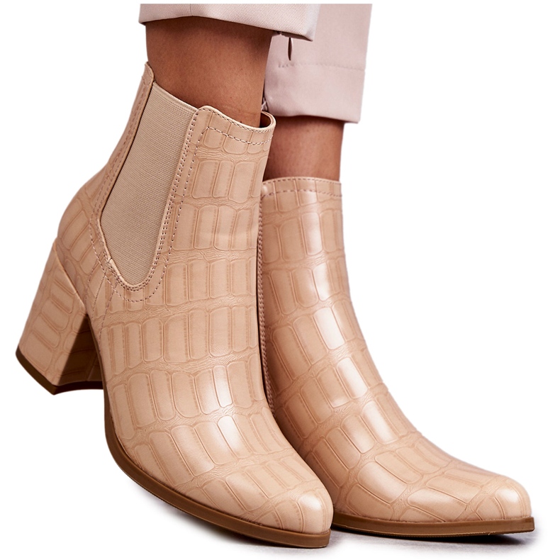 Bottines Cuir Serpent La.Fi 260038BE-XC Beige