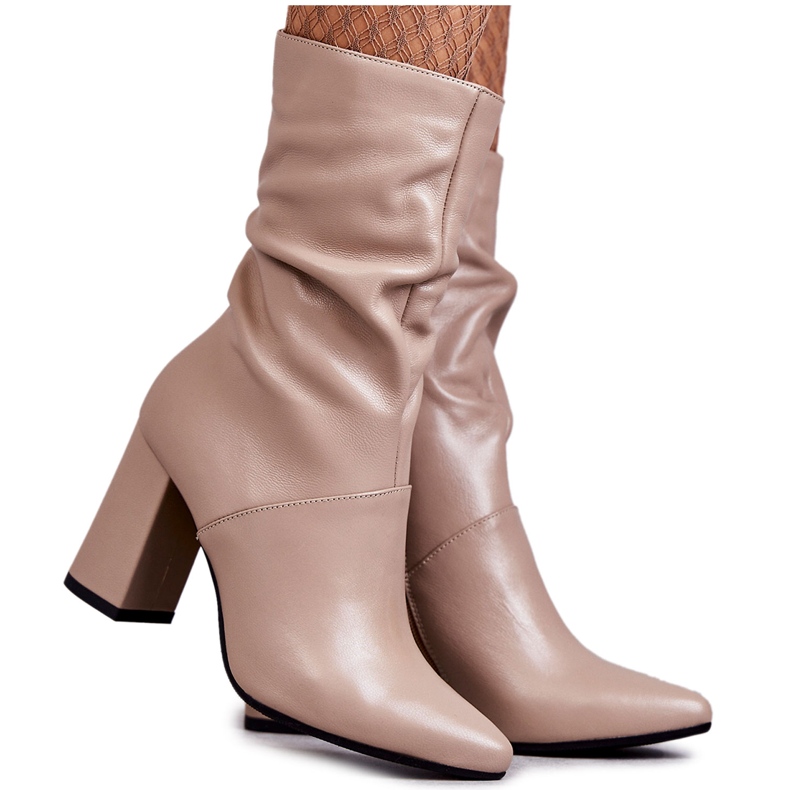 Bottes En Cuir À Talons Hauts Laura Messi 2560 Beige brun
