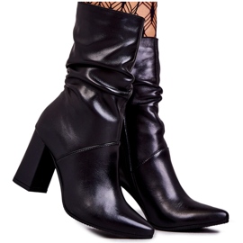 Bottes En Cuir À Talons Hauts Laura Messi 2560 Noir