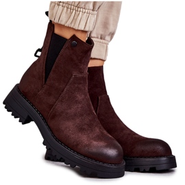 PJ1 Bottes Chaudes En Daim Sur Un Talon Plat Marron Salomé brun PJ1 Bottes Chaudes En Daim Sur Un Talon Plat Marron Salomé brun
