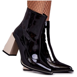 S.Barski Bottes pour femmes sur un talon massif noir