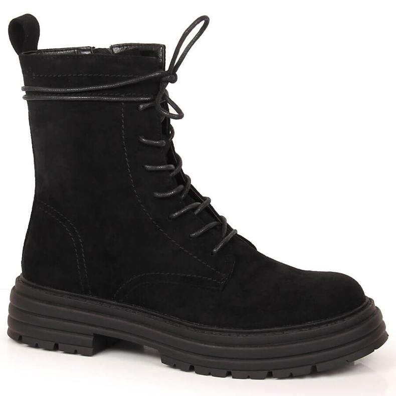 D&A Noir OLI175B boots trappeur daim noir le noir