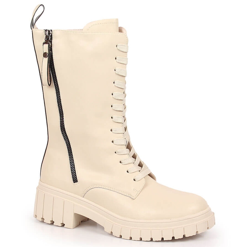 Bottines en cuir, isolées beige Artiker
