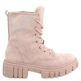 Bottines à lacets Kelis Beige