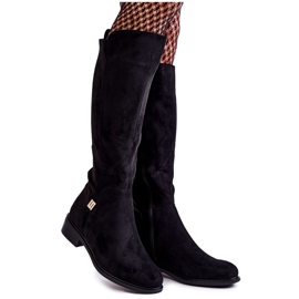 S.Barski Bottines Plates Daim Noir Giulia le noir