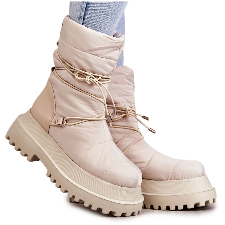 FS1 Bottes De Neige Pour Femme Sur La Plateforme Lilou Beige