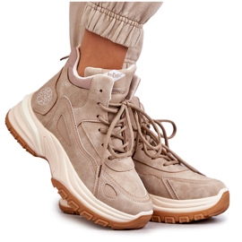 Chaussures de randonnée sur la plateforme Lee Cooper LCJ-22-44-1352L Beige