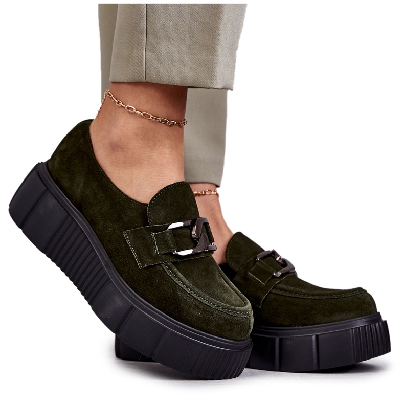 Chaussures en daim à la mode sur la plateforme Khaki Marsol vert