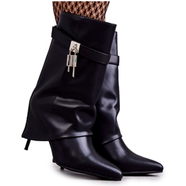 PG2 Bottes à enfiler en cuir sur un talon haut Steffi noir le noir