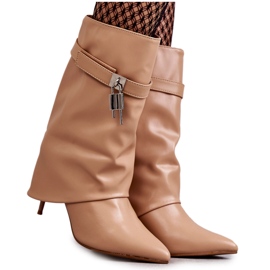 Bottines En Cuir Beige Steffi