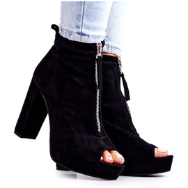 WS1 Bottes en daim noires Donnita avec fermeture à glissière le noir