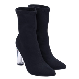 PA1 Boots à talon transparent Tina Black noir