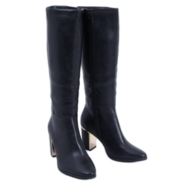 Bottes à talons hauts Leisha noires le noir