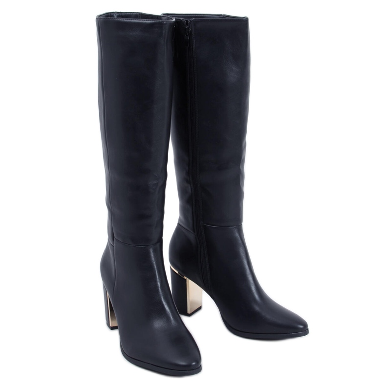 Bottes à talons hauts Leisha noires le noir