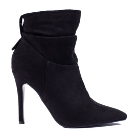 W. Potocki Bottes pour femmes élégantes sur un talon haut Potocki le noir