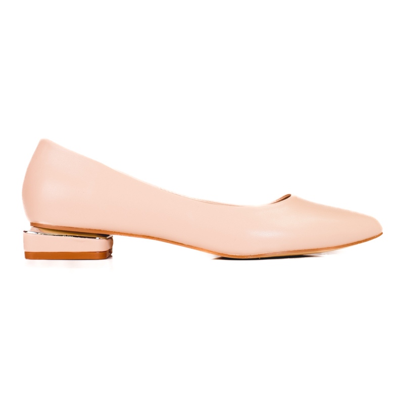 Escarpins beiges pour dames à talons bas Shelovet