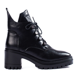 Vinceza Bottes pour femmes à lacets Shelovet sur un poteau noir