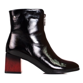 W. Potocki Bottes pour femmes Potocki noires en cuir verni le noir