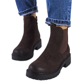 Bottines en éco-daim marron Ecrin brun