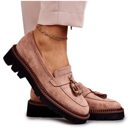 Vinceza Chaussures en daim pour femmes sur une plate-forme beige Unni