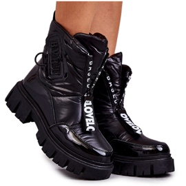 PM1 Bottes de neige chaudes noires pour femmes avec fermeture éclair Marit