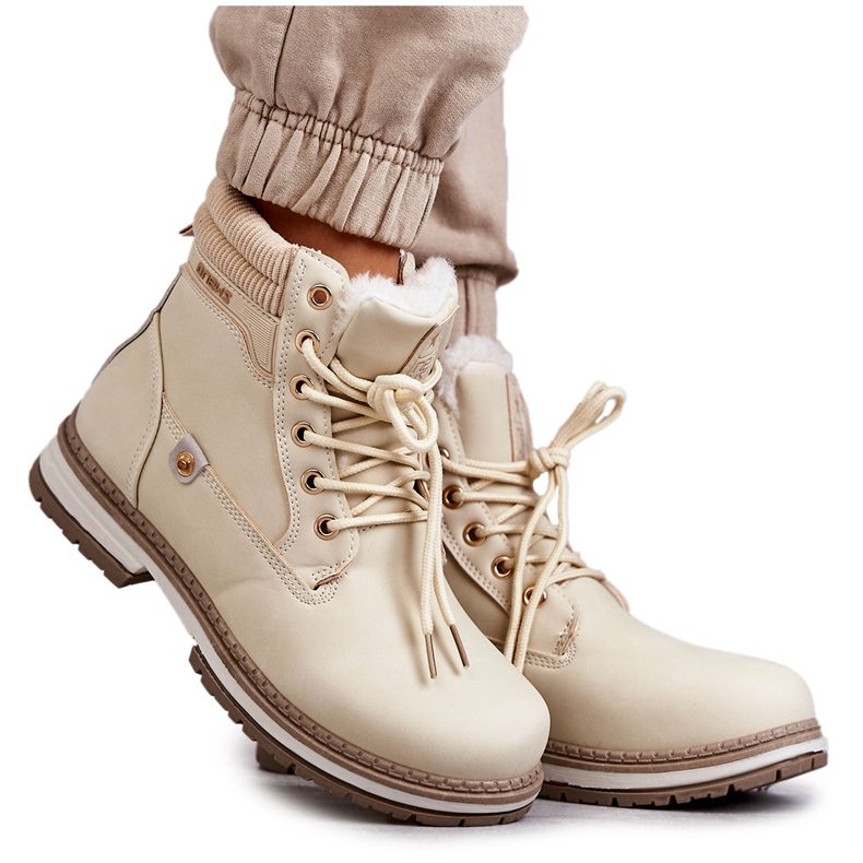PE1 Bottes Chaudes Femme Trappers Beige Liv PE1 Bottes Chaudes Femme Trappers Beige Liv