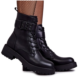 PJ1 Bottines femme noires à lacets et talons plats Firmina le noir PJ1 Bottines femme noires à lacets et talons plats Firmina le noir