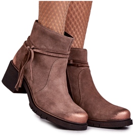 Bottines en Daim pour Femme Maciejka 05720-14 Marron clair brun