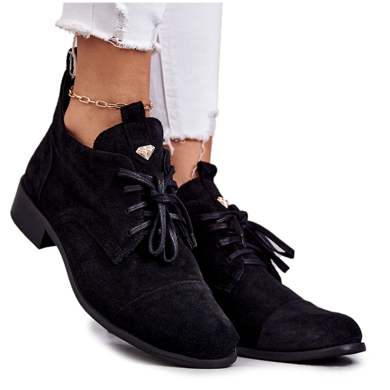 Bottines Daim Bottines Lacets Nicole 2781 Noir le noir