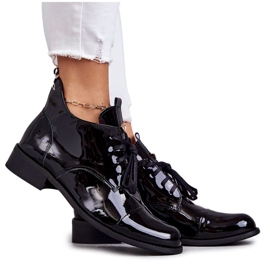 Bottines Laquées Bottines à Lacets Nicole 2781 Noir le noir