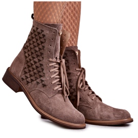 Boots à lacets en daim Nicole 2751 Marron brun Boots à lacets en daim Nicole 2751 Marron brun