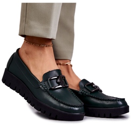 Sergio Leone Mocassins sur la plateforme vert Kjersti