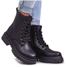 PE1 Bottes en cuir pour femmes Worker Noir Denila