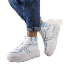 Baskets montantes Zetta blanches et bleues