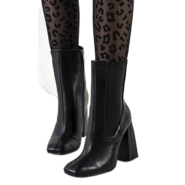 Bottes noires d'un poste stable de Viridia le noir