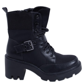 Bottines à talons hauts à lacets noires Brooks le noir