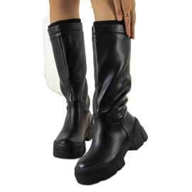 Bottes noires sur la plateforme Vinte le noir Bottes noires sur la plateforme Vinte le noir