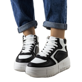 Baskets montantes Zetta noires et blanches le noir