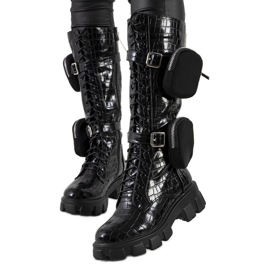 Bottes hautes noires avec sachet Peralta le noir Bottes hautes noires avec sachet Peralta le noir