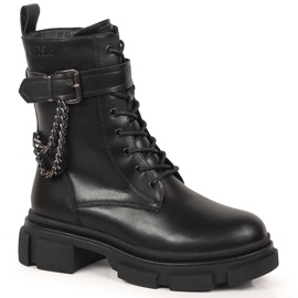 Sacs en cuir noir pour femme avec une chaîne, noir chauffé Big Star KK274486